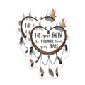 (2 Pack) Faith Stronger Than Fears Magnets - Dreamcatcher Design - Boho Inspirational Decor - 5 Inches On Longest Side - Thick Durable Magnet - Made in USA - MAG37994
