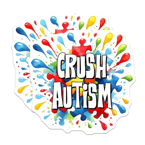 (2 Pack) Autism Awareness Stickers - Mental Health - Inspirational Quote - 5" On Longest Side - Sticks to Smooth Flat Surfaces - Made in USA - BMCS8133