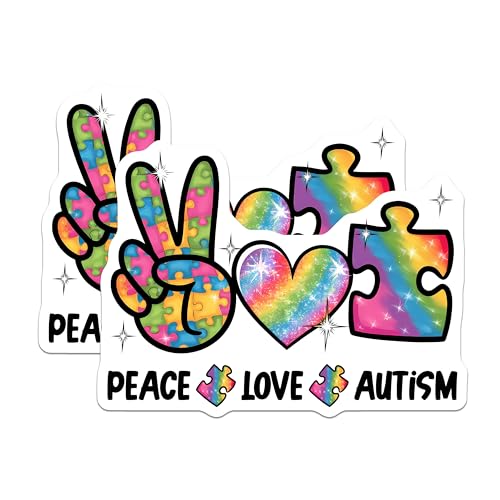 (2 Pack) Autism Awareness Magnet - Colorful Puzzle Pieces - 5" On Longest Side - Sticks to Smooth Flat Surfaces - Made in USA - MAG9699