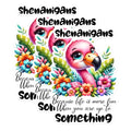 (3 Pack) Flamingo Shenanigans Decals - Fun Life Quote - Tropical Flowers Laptop Decal - 3 Inches On Longest Side - Easy Peel & Apply - Made in USA - 3MCS1726
