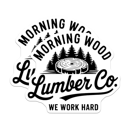 (2 Pack) Morning Wood Lumber Co Magnets - Funny Woodworking Magnets - Lumberjack Theme Decorative Magnets - 5" On Longest Side - for Cars, Refrigerators, Toolboxes, Lockers - Made in USA BMCS3417
