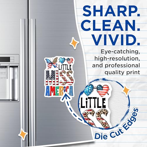 (2 Pack) Little Miss America Magnets - American Flag Decals - 5" On Longest Side - for Cars, Fridges, Toolboxes - Made in USA - MAG7443