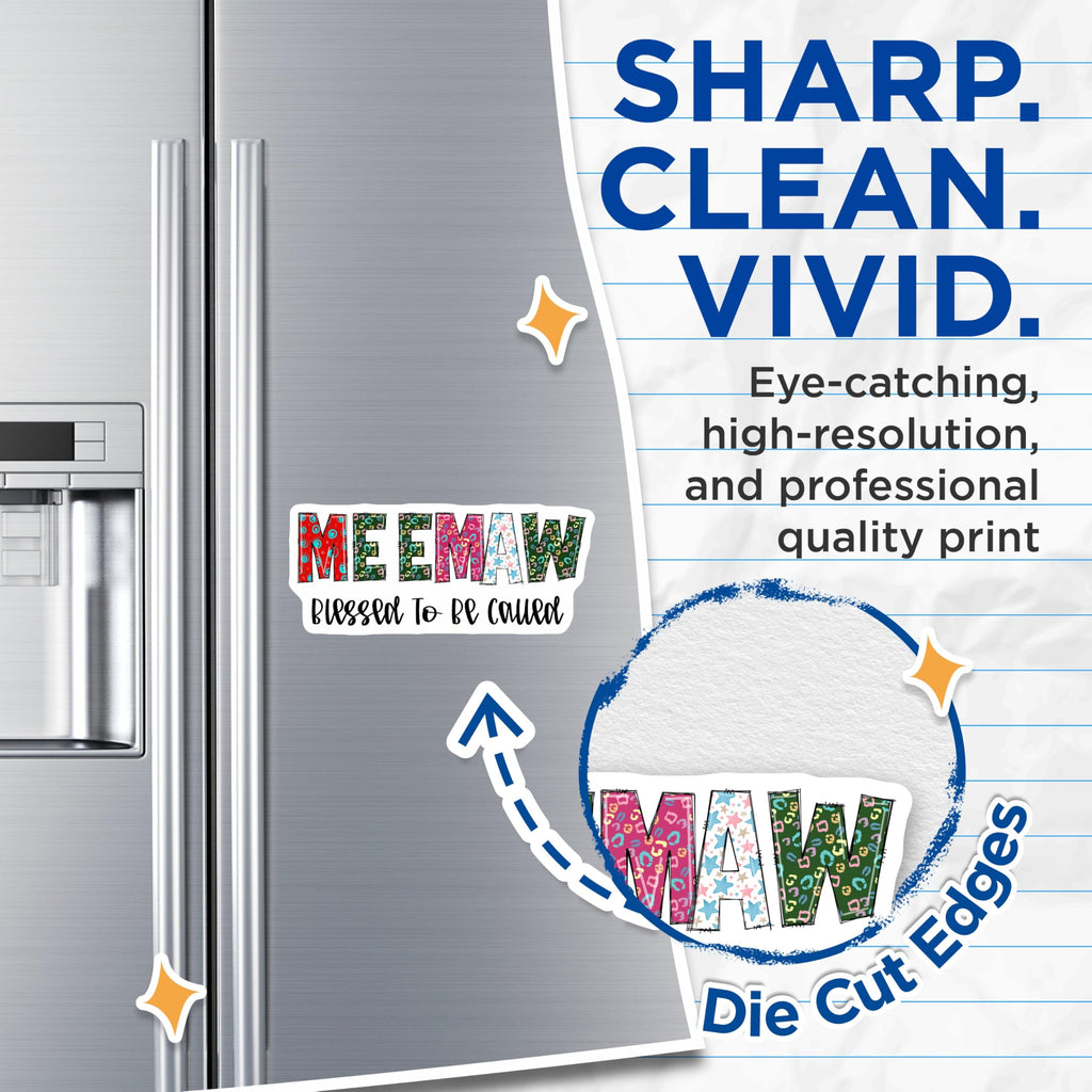 (2 Pack) Meemaw Magnets - Blessed to Be Called - Grandmother Refrigerator Magnets - 5" On Longest Side - Premium Magnet - for Cars, Refrigerators, Toolboxes, Lockers - Made in USA - MAG15158