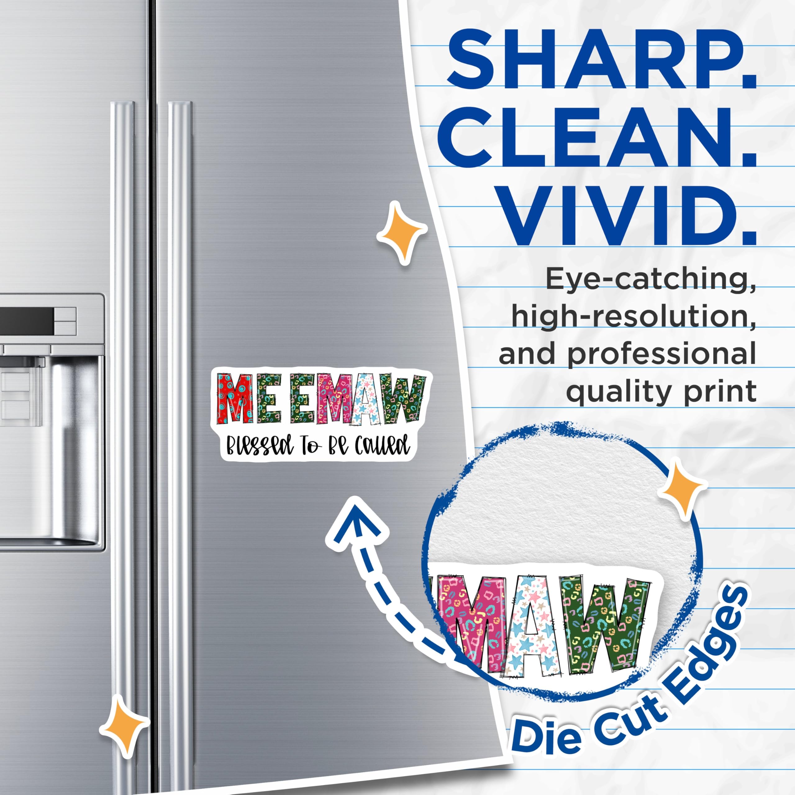 (2 Pack) Meemaw Magnets - Blessed to Be Called - Grandmother Refrigerator Magnets - 5" On Longest Side - Premium Magnet - for Cars, Refrigerators, Toolboxes, Lockers - Made in USA - MAG15158