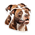 (2 Pack) Pitbull Magnets - American Pit Bull Dog Art - Loyal Canine Friend Refrigerator Decor - Pet Owner Collectible - 5 Inches On Longest Side - Thick Durable Magnet - Made in USA - MAG24929