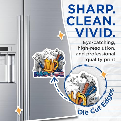 (2 Pack) Dad Life Magnets Magnets - Father's Day Decor - 5" On Longest Side - Made in USA - Sticks to Refrigerators & Metal Surfaces - MAG8647