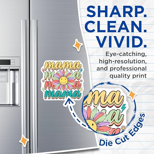 (2 Pack) Mama Magnets Magnets - Smiling Flower Design - Mom Decor - 5" On Longest Side - Made in USA - Sticks to Refrigerators & Metal Surfaces - MAG8962
