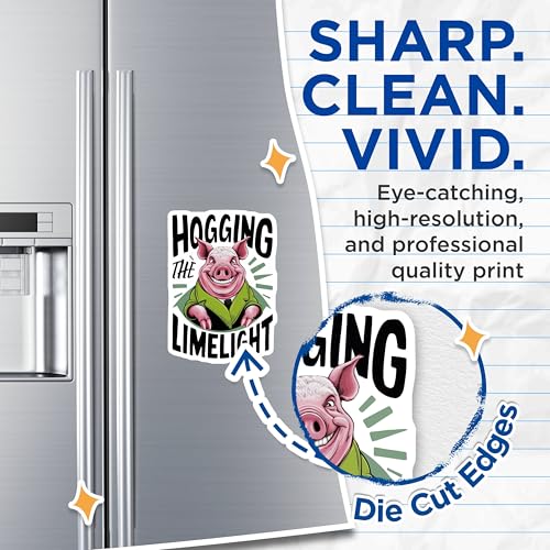 (2 Pack) Hogging The Limelight Magnets - Funny Pig - Refrigerator Magnets - Animal Lover Gift - 5" On Longest Side - for Cars, Fridges, Toolboxes - Made in USA - MAG4233