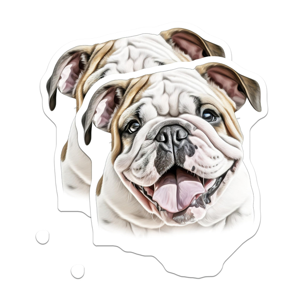 (2 Pack) English Bulldog Magnets - Cute Bulldog Puppy - Pet Lover Fridge Decor Dog Owner Present - 5 Inches On Longest Side - Thick Durable Magnet - Made in USA - MAG29219