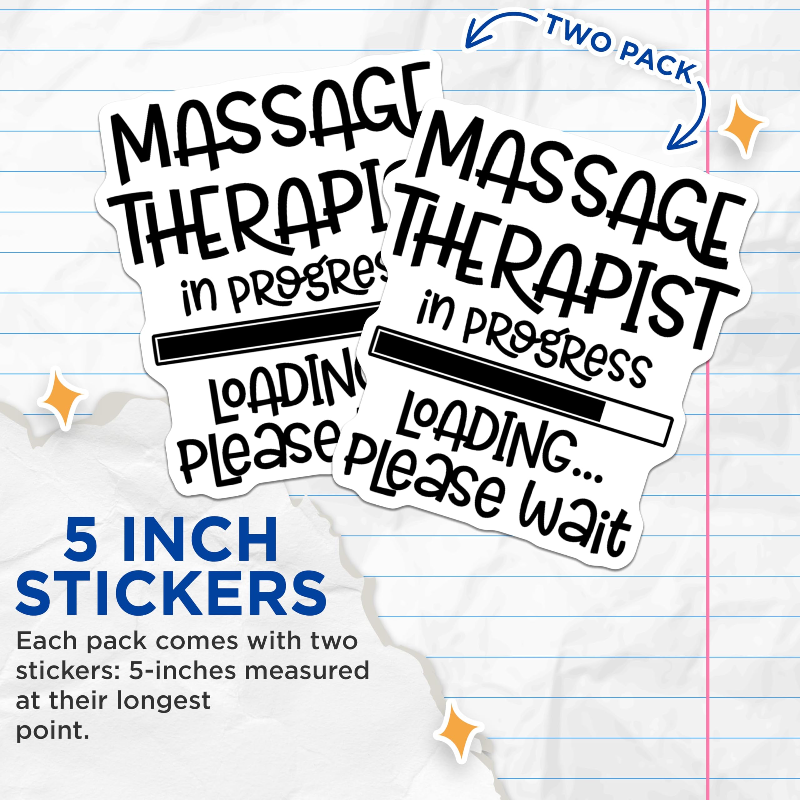 (2 Pack) Massage Therapist Stickers - Occupational Therapy Stickers - Healthcare Worker Appreciation - 5" On Longest Side - Sticks to Smooth Flat Surfaces - Made in USA - BMCS5163