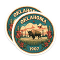 (2 Pack) Oklahoma State Magnets - Bison Art - USA Souvenir Fridge Decor - 5" On Longest Side - Premium Magnet - for Cars, Refrigerators, Toolboxes, Lockers - Made in USA - MAG15526