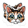 (2 Pack) Cute Cat Face Magnets - Kawaii Calico Kitten - Refrigerator Locker Decor - 5 Inches On Longest Side - Thick Durable Magnet - Made in USA - MAG36344