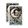 (2 Pack) Mystical Moon Angel Magnets - Celestial Starry Night Art Decor - Esoteric Lunar Goddess Cosmic Waves Fridge Magnets - 5 Inches On Longest Side - Thick Durable Magnet - Made in USA - MAG21318