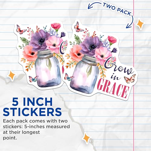 (2 Pack) Inspirational Quote Stickers - 5" On Longest Side - Sticks to Smooth Flat Surfaces - Made in USA - BMCS8571 - BMCS8571