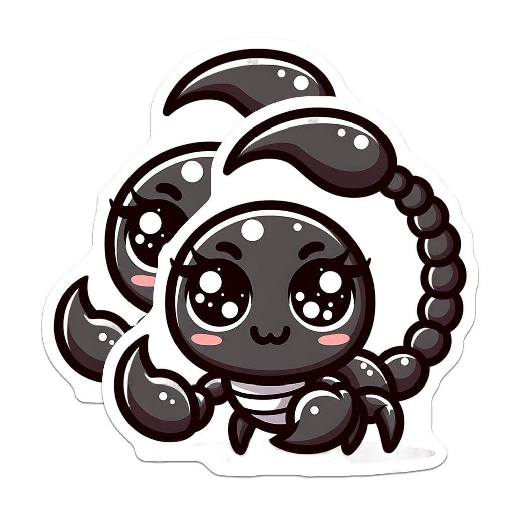 (2 Pack) Cute Scorpion Magnets - Kawaii Chibi Insect - Scorpio Zodiac Decor - Refrigerator School Locker Magnet - 5 Inches On Longest Side - Thick Durable Magnet - Made in USA - MAG38624