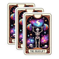 (3 Pack) Deadlift Skeleton Decals - Gym Tarot Card - Fitness Decals - 3 Inches On Longest Side - Easy Peel & Apply - Made in USA - 3MCS4150