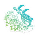 (2 Pack) Sea Turtle Magnets - Hawaiian Ocean Decor - Coastal Hibiscus Flower - Beach Vibe Fridge Accessory - 5 Inches On Longest Side - Thick Durable Magnet - Made in USA - MAG36165