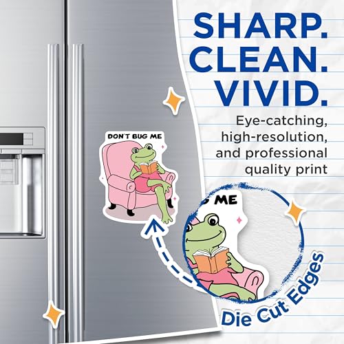 (2 Pack) Funny Frog Reading Magnets - Cute Animal Art - Quirky Home Decor Magnets - 5" On Longest Side - for Cars, Fridges, Toolboxes - Made in USA - MAG7050