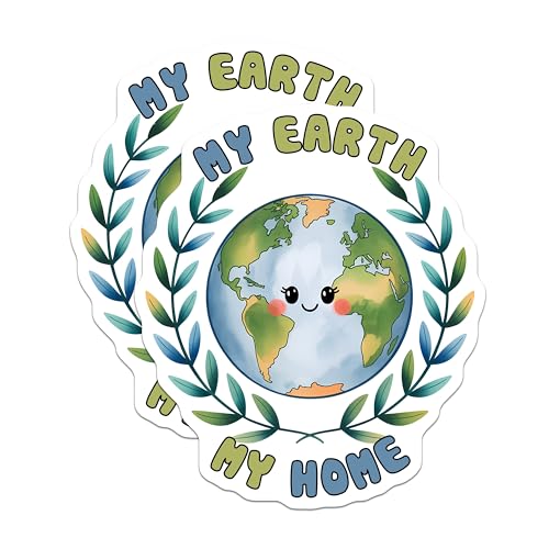 (2 Pack) Earth Day Magnets - World Awareness Decor - 5" On Longest Side - for Cars, Fridges, Toolboxes - Made in USA - MAG7684