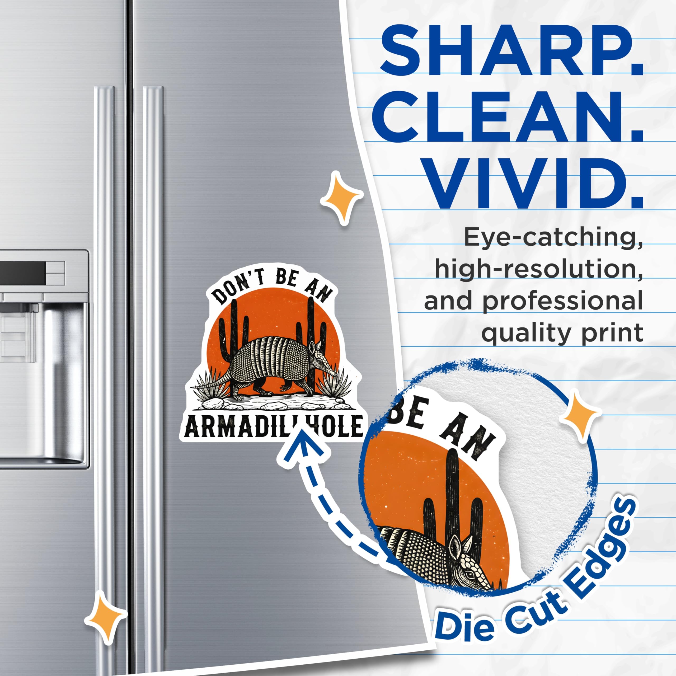 (2 Pack) Armadillo Magnets - Funny Phrase Magnets - Novelty Fridge Magnets - 5" On Longest Side - Premium Magnet - for Cars, Refrigerators, Toolboxes, Lockers - Made in USA - MAG14901