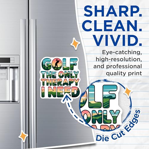 (2 Pack) Golf The Only Therapy I Need Magnets - Golf Lover - Funny Golf Saying - Golf Addict - Golfer Magnet - 5" On Longest Side - for Cars, Fridges, Toolboxes - Made in USA - MAG4209