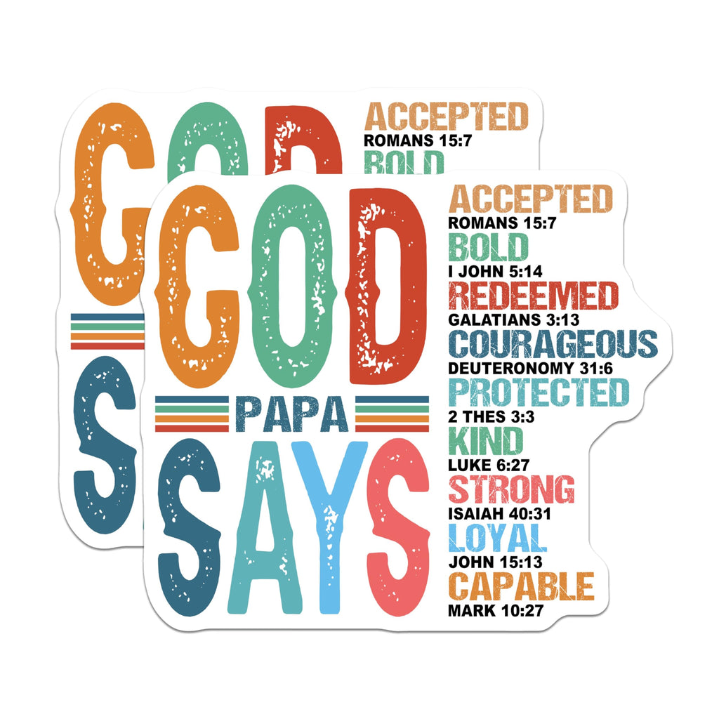 (2 Pack) God Papa Says Magnets - Christian Scripture Decor - Uplifting Faith Home Decoration - 5 Inches On Longest Side - Thick Durable Magnet - Made in USA - MAG25338