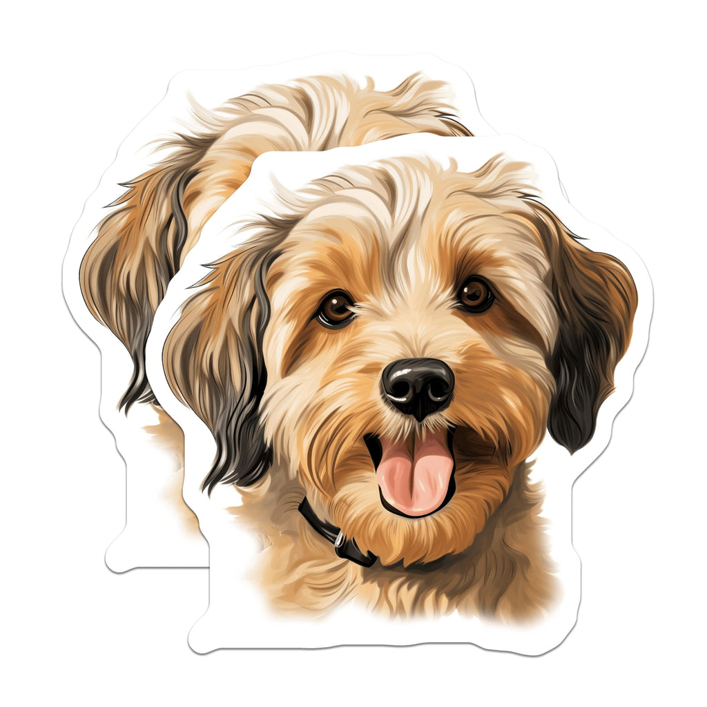 (2 Pack) Cute Scruffy Dog Magnets - Happy Terrier Doodle Pup Decor - Pet Lover Refrigerator Item - 5 Inches On Longest Side - Thick Durable Magnet - Made in USA - MAG28218