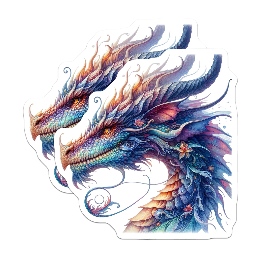 (2 Pack) Dragon Magnets - Fantasy Art Decor - Whimsical Mythical Creature - 5 Inches On Longest Side - Thick Durable Magnet - Made in USA - MAG39115