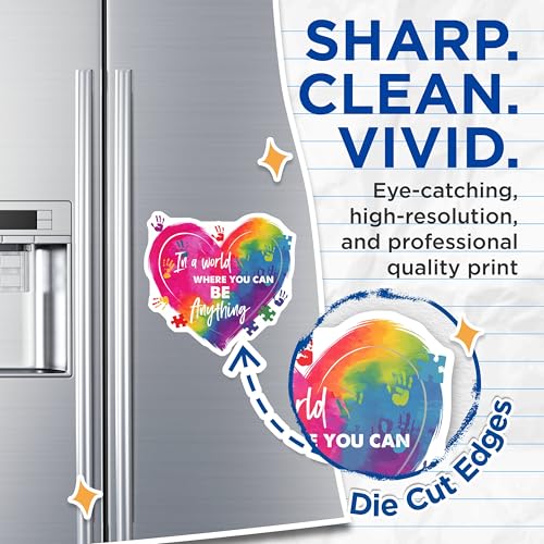 (2 Pack) Be Anything Magnets Magnets - Inspirational Quote - Rainbow Puzzle Heart Design - 5" On Longest Side - Made in USA - Sticks to Refrigerators & Metal Surfaces - MAG8419