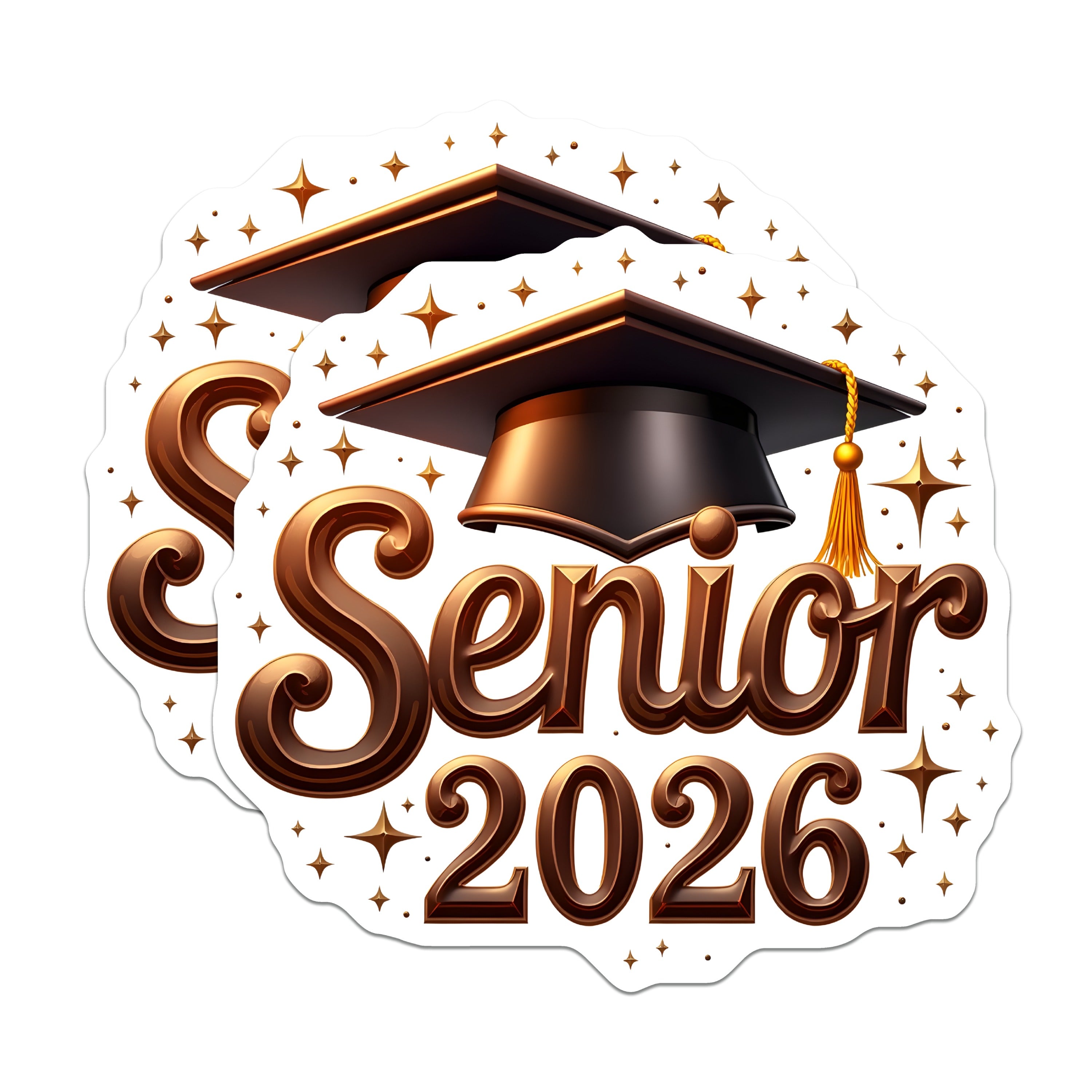 (2 Pack) Senior 2026 Magnets - Graduation Class Keepsake - High School College Student Decor - 5 Inches On Longest Side - Thick Durable Magnet - Made in USA - MAG37494