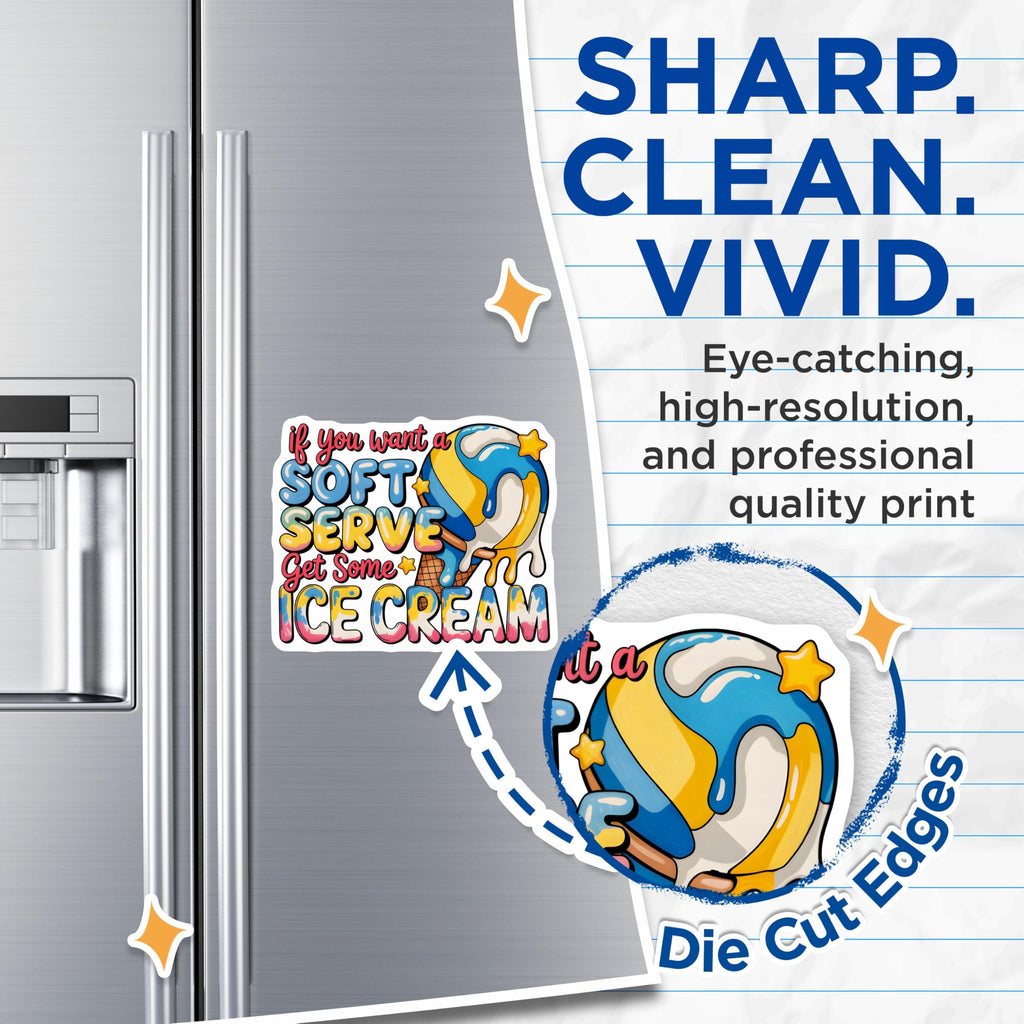 (2 Pack) Soft Serve Ice Cream Magnets - Foodie Kitchen Decor - Summer Treat Accents - 5 Inches On Longest Side - Thick Durable Magnet - Made in USA - MAG28636