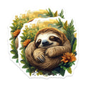 (2 Pack) Adorable Sleeping Sloth Magnets - Peaceful Animal Refrigerator Decor - Tropical Jungle Accent - 5 Inches On Longest Side - Thick Durable Magnet - Made in USA - MAG30834