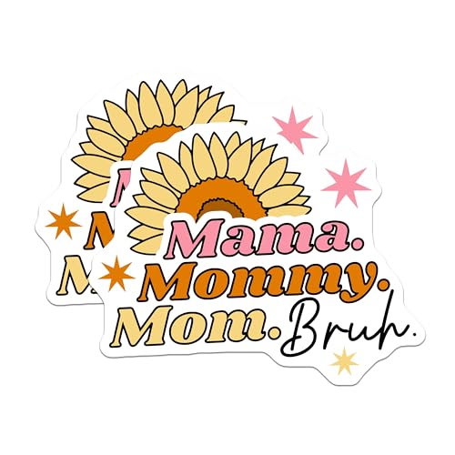 (2 Pack) Mama Mommy Mom Bruh Magnets - Mother's Day Decor - Inspirational Mother Magnets - Funny Parent Quotes - 5" On Longest Side - for Cars, Fridges, Toolboxes - Made in USA - MAG5621