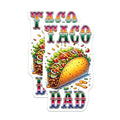 (2 Pack) Taco Dad Magnets - Fun Kitchen Decor - Dad Humour - Taco Lover Gift Idea - 5" On Longest Side - for Cars, Fridges, Toolboxes - Made in USA - MAG8226