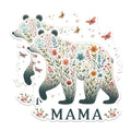 (2 Pack) Mama Bear Floral Stickers - Wildlife Nature - Mother's Day Animal - Boho Bear Themed - 5" On Longest Side - Sticks to Any Smooth Flat Surface - Made in USA - BMCS2895