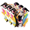 (3 Pack) Whippet Dog Decals - Cute Puppy Stickers - Colorful Pet Art Decals - 3 Inches On Longest Side - Easy Peel & Apply - Made in USA - 3MCS0758