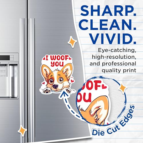 (2 Packs) I Woof You Pembroke Welsh Corgi Magnets - Pembroke Welsh Corgi Magnets - 5 Inches On Longest Side - Premium Magnet - for Fridges, Toolboxes, Cars - Made in USA - MAG2535