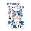 (2 Pack) Don't Look at The Cat Magnets - Blue Eyes Kitten Artwork - Cute Feline Decor - 5" On Longest Side - Premium Magnet - for Cars, Refrigerators, Toolboxes, Lockers - Made in USA - MAG16287