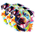 (3 Pack) Pitbull Decals - Colorful Dog Art - Laptop Decal - 3 Inches On Longest Side - Easy Peel & Apply - Made in USA - 3MCS0837