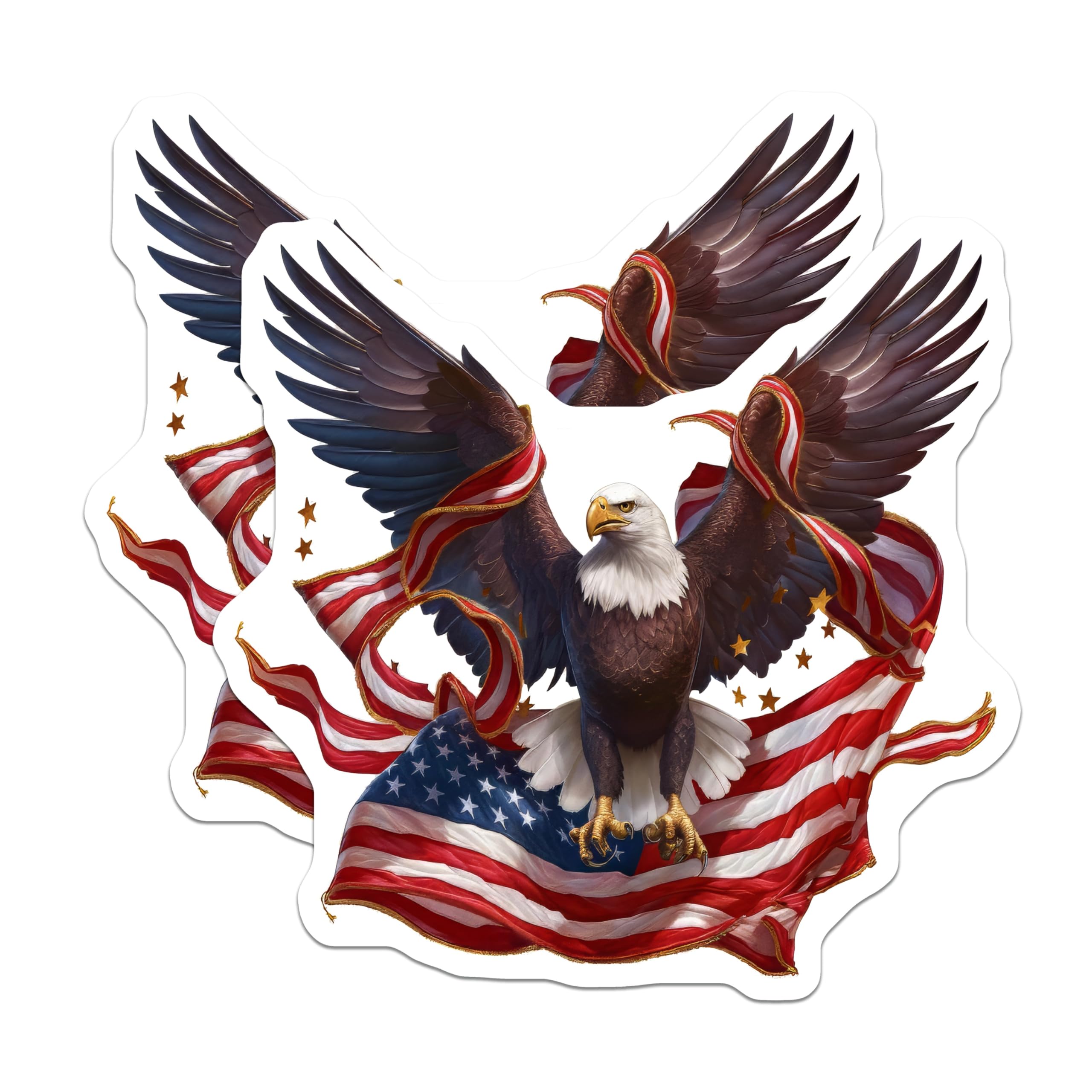 (2 Pack) American Eagle Magnets - Patriotic USA Decor - Freedom Symbol Fridge Magnet - 5 Inches On Longest Side - Thick Durable Magnet - Made in USA - MAG21565