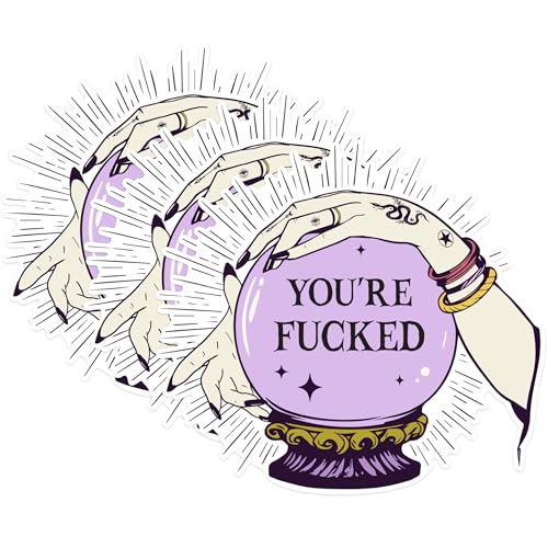 (3 Pack) Fortune Teller Decals - Crystal Ball Decals - Funny Laptop Decal - 3 Inches On Longest Side - Easy Peel & Apply - Made in USA - 3MCS1417