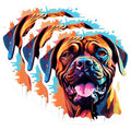 (3 Pack) Dog Decals - Mastiff Dog - Laptop Decals - 3 Inches On Longest Side - Easy Peel & Apply - Made in USA - 3MCS0679