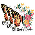 (3 Pack) Butterfly Decals - Blessed Mama Decal - Floral Butterfly Laptop Decals - 3 Inches On Longest Side - Easy Peel & Apply - Made in USA - 3MCS6482