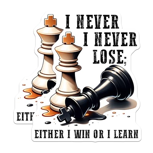(2 Pack) Inspirational Chess Magnets - Motivational Quotes Magnets - Chess Piece Decor Magnets - 5" On Longest Side - for Cars, Refrigerators, Toolboxes, Lockers - Made in USA BMCS3193