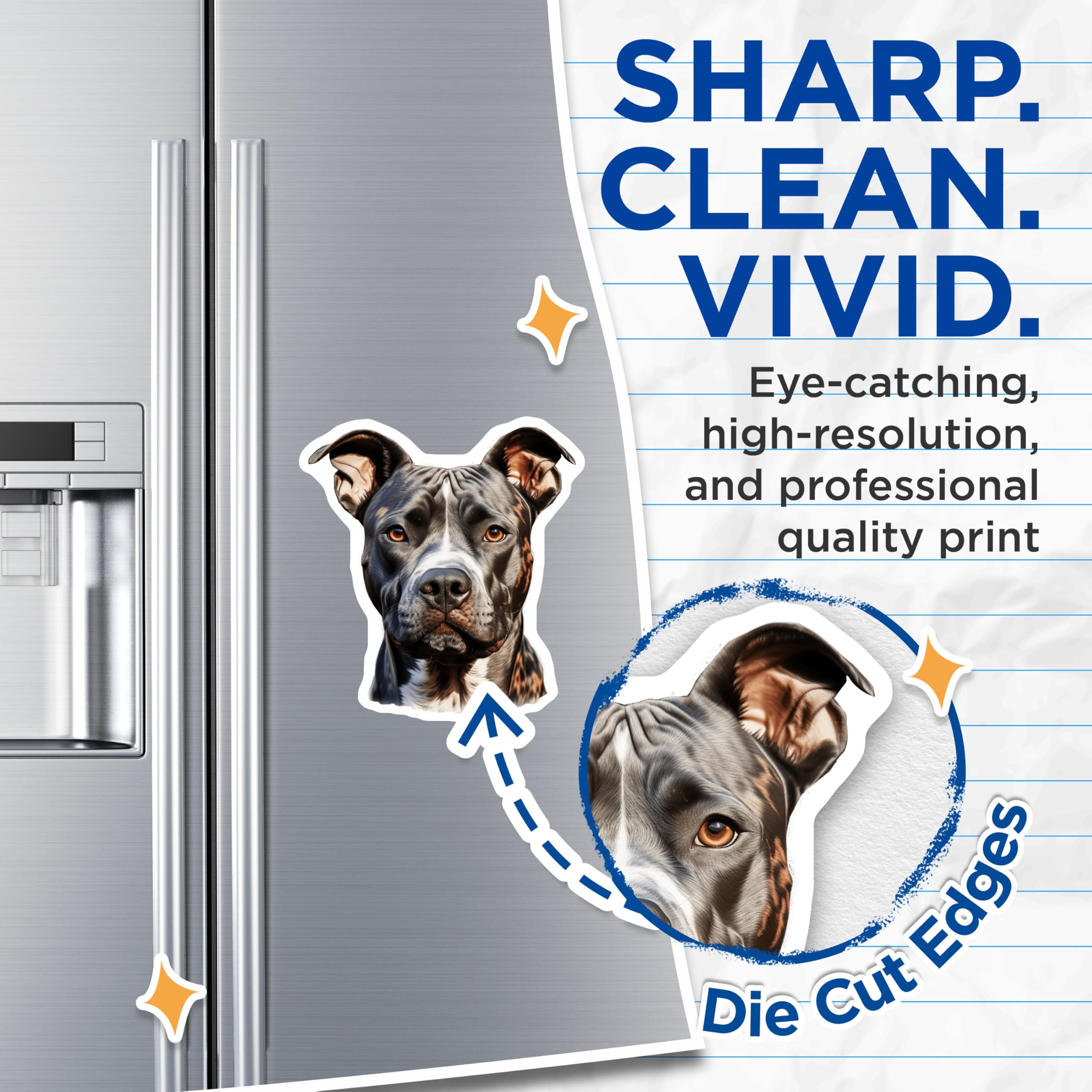 (2 Pack) Pitbull Dog Magnets - Pitbull Mom Dad - Pet Lover Refrigerator Decor - 5 Inches On Longest Side - Thick Durable Magnet - Made in USA - MAG28595