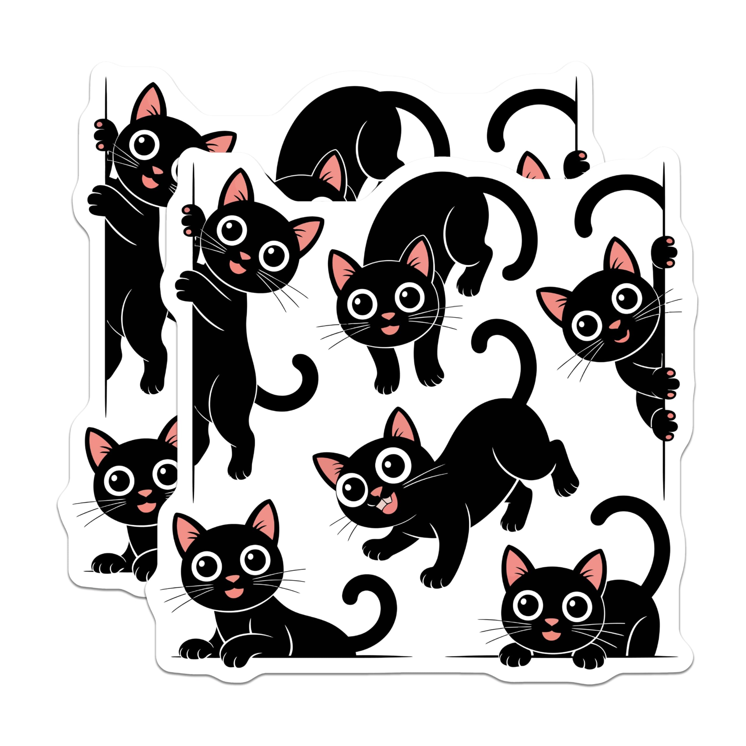 (2 Pack) Black Cat Magnets - Playful Kitten Refrigerator Decor - Adorable Feline Pet Lover Home Accents - Cute Cat Decor - 5 Inches On Longest Side - Thick Durable Magnet - Made in USA - MAG21220