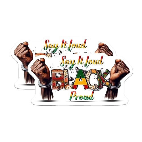 (2 Pack) Say It Loud Black Proud Magnets - 5" On Longest Side - for Cars, Fridges, Toolboxes - Made in USA - MAG7845