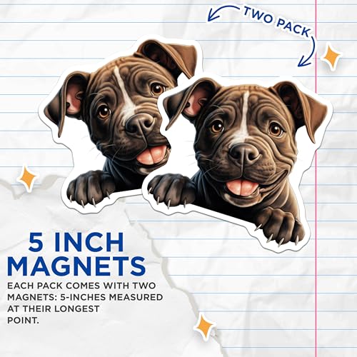 (2 Pack) Animal Lover Decor Magnet - 5" On Longest Side - Sticks to Smooth Flat Surfaces - Made in USA - MAG10288