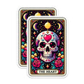(2 Pack) Sugar Skull Art Stickers - Colorful Skull Art - Vibrant Skull Decorations - 5" On Longest Side - Sticks to Smooth Flat Surfaces - Made in USA - BMCS5427