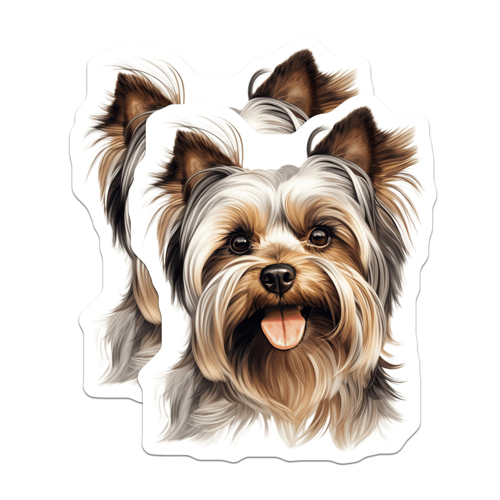 (2 Pack) Yorkshire Terrier Magnets - Cute Yorkie Art Decor - Dog Lover Refrigerator Adornment - 5 Inches On Longest Side - Thick Durable Magnet - Made in USA - MAG24402